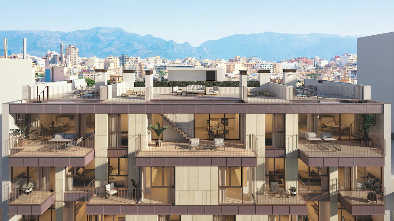 Penthouse met spectaculair uitzicht en terras met zwembad, Son Espanyolet.
