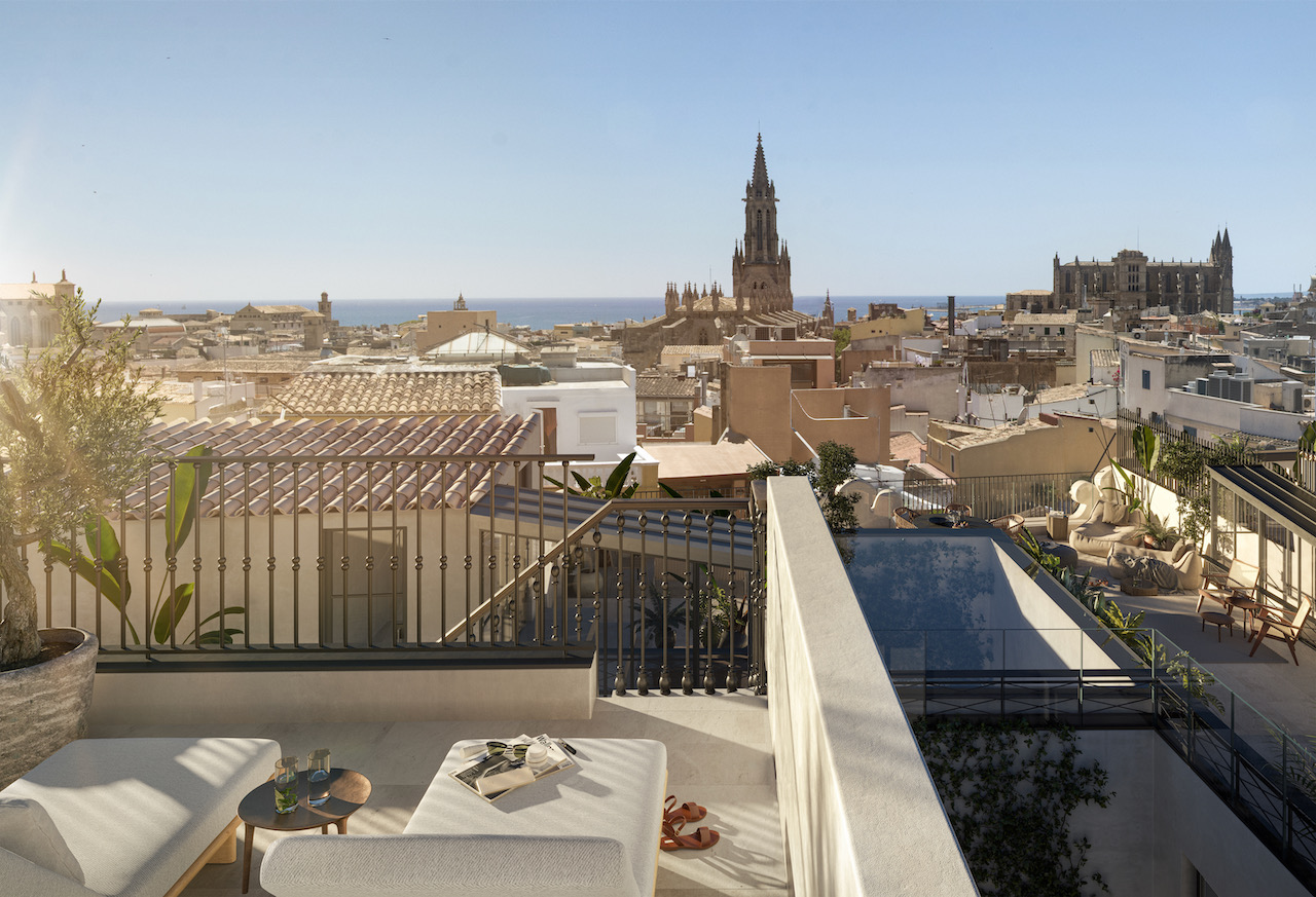 Exclusief penthouse met terras en zwembad in de oude stad van Palma.