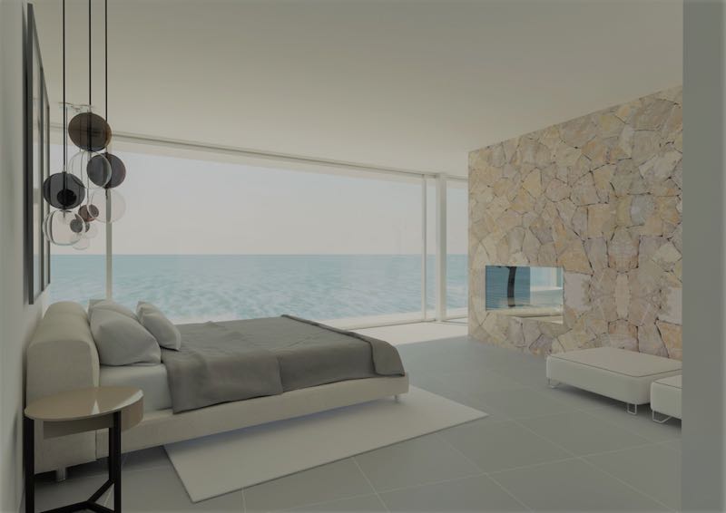 Villa in aanbouw bij de zee, boven de Port Adriano met spectaculair uitzicht op zee.
